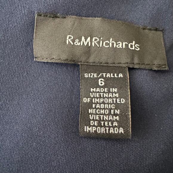 R&M Richards Navy Blue Floral High Low Chiffon Dress Evening Formal Size 6 NWT - Picture 8 of 11